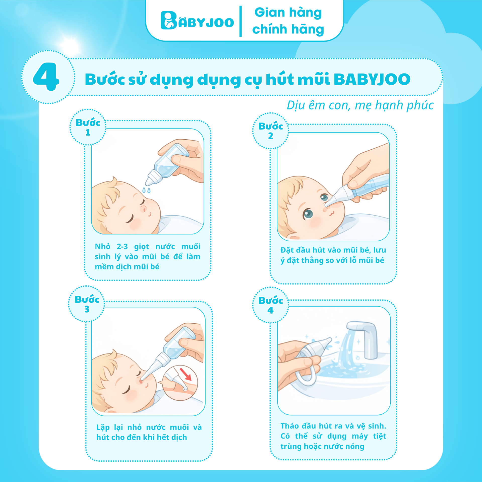 Dụng cụ hút mũi trẻ em BABYJOO chính hãng — ảnh 3