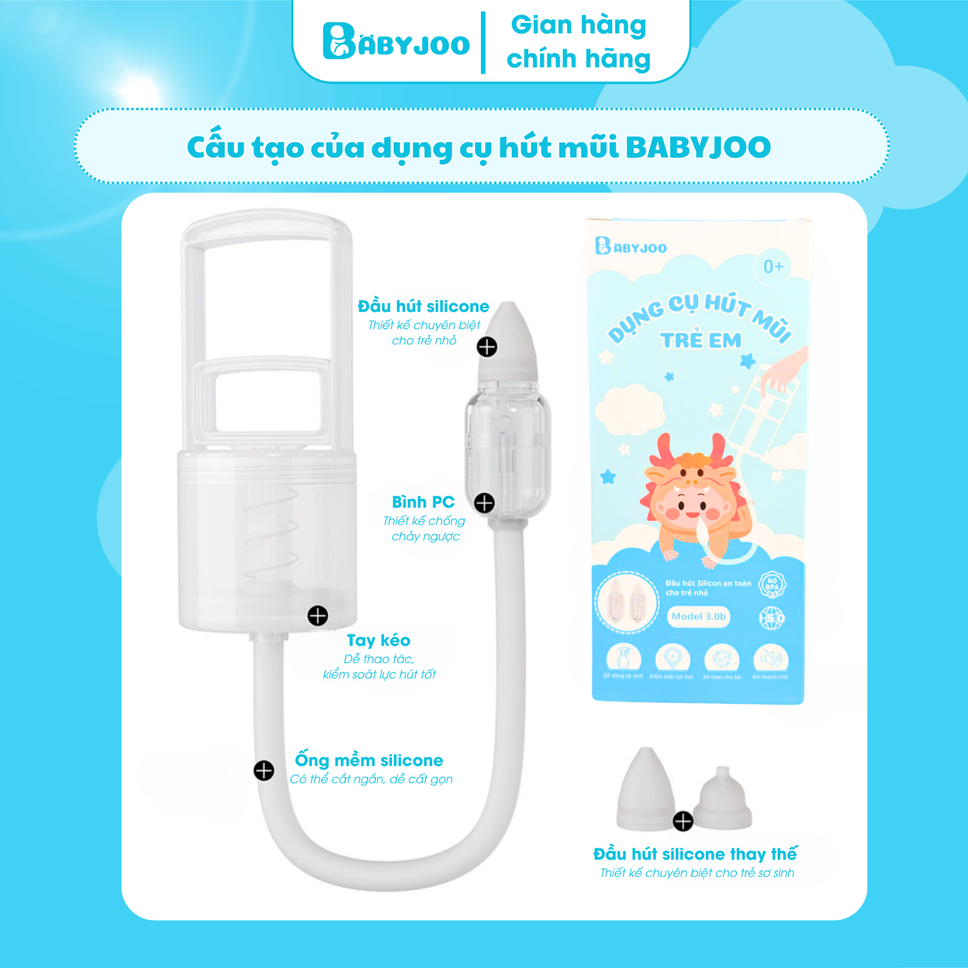 Dụng cụ hút mũi trẻ em BABYJOO chính hãng — ảnh 5